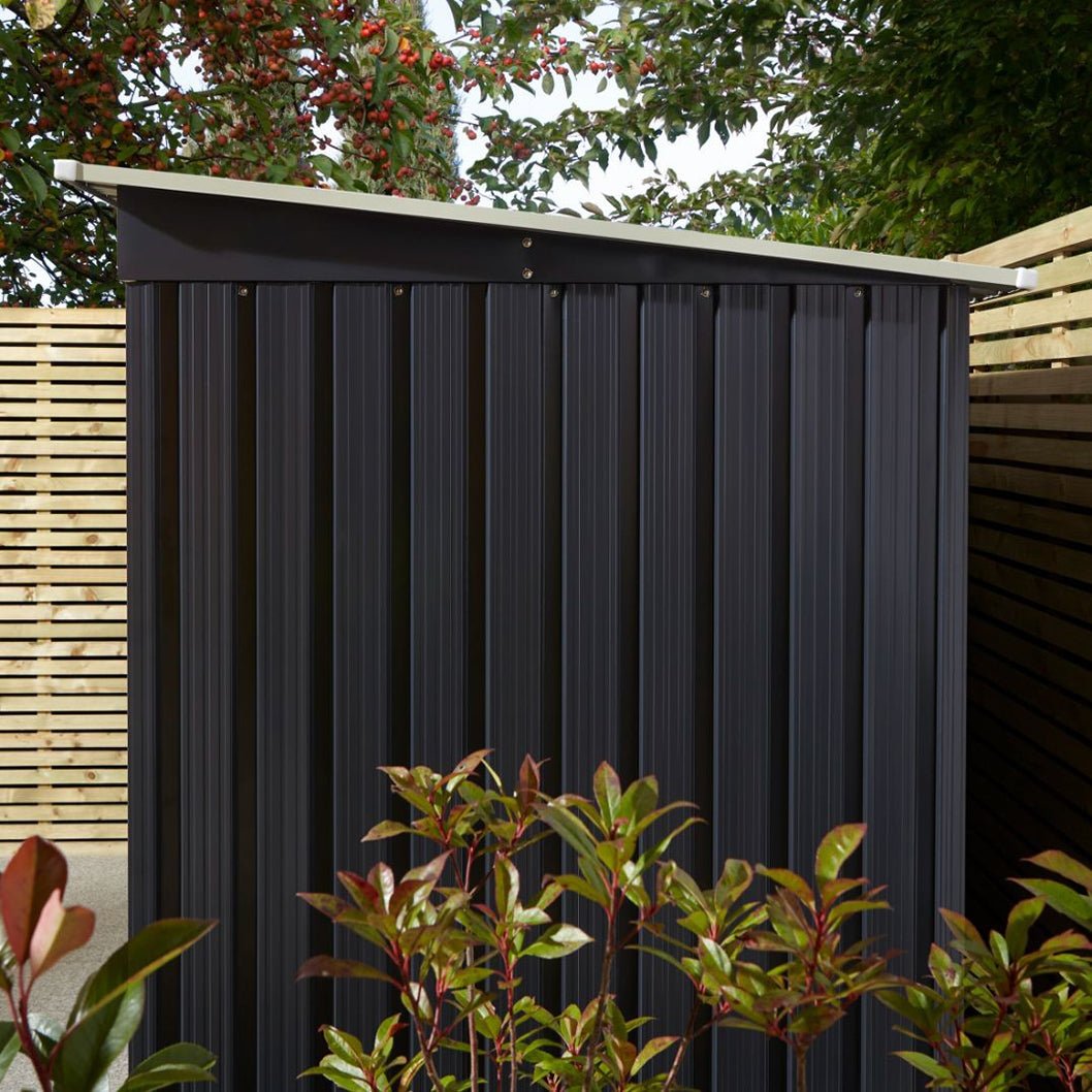 Rowlinson Trentvale 6x4ft Metal Pent Shed Dark Grey - JJ Building Materials