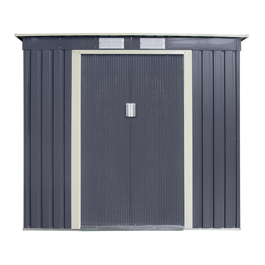 Rowlinson Trentvale 6x4ft Metal Pent Shed Dark Grey - JJ Building Materials