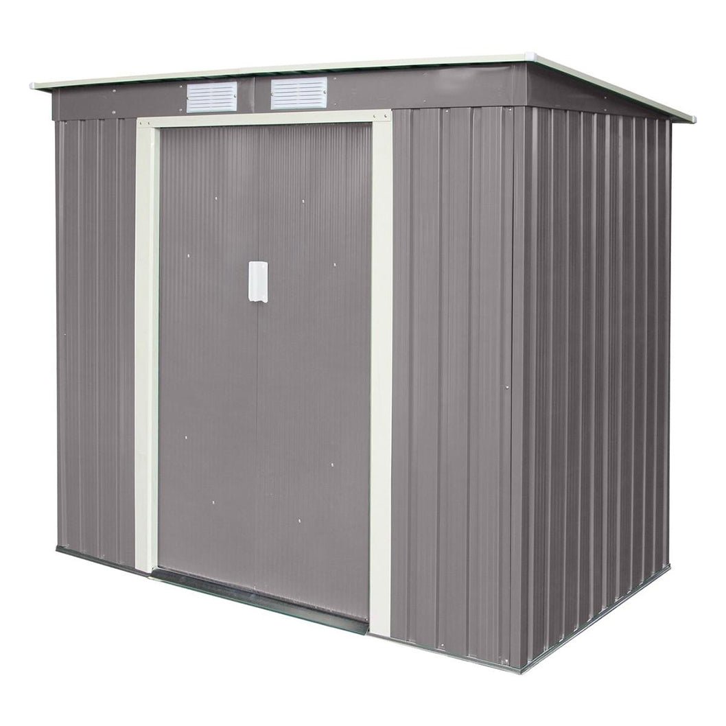 Rowlinson Trentvale 6x4ft Metal Pent Shed Light Grey - JJ Building Materials