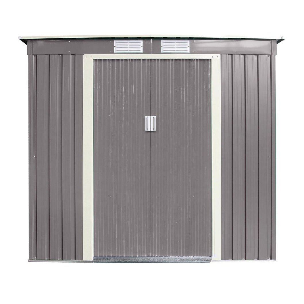 Rowlinson Trentvale 6x4ft Metal Pent Shed Light Grey - JJ Building Materials
