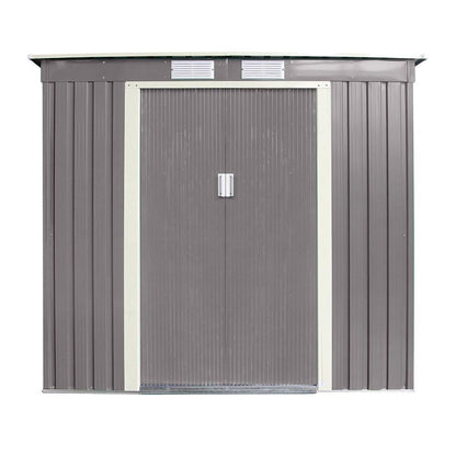 Rowlinson Trentvale 6x4ft Metal Pent Shed Light Grey - JJ Building Materials