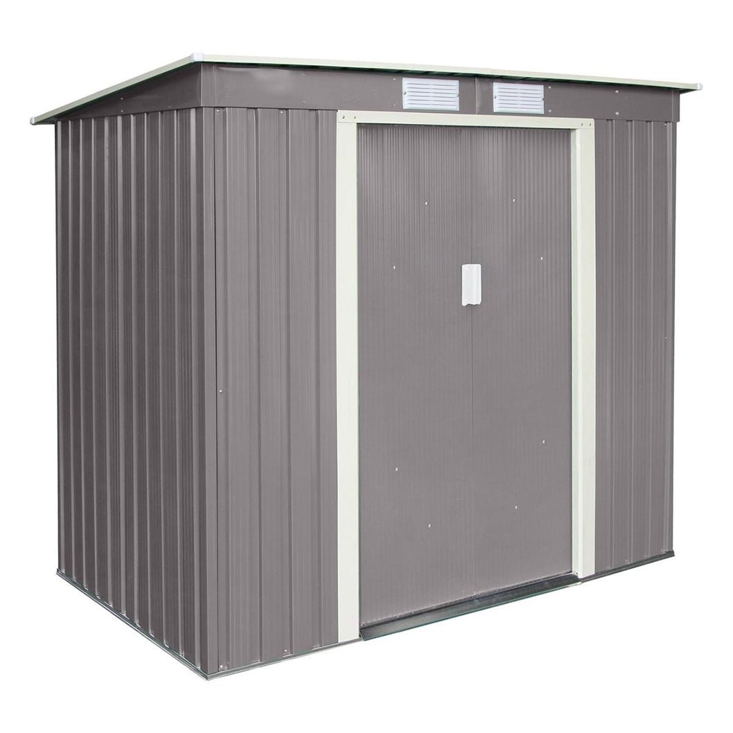 Rowlinson Trentvale 6x4ft Metal Pent Shed Light Grey - JJ Building Materials