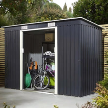 Rowlinson Trentvale 8x4ft Metal Pent Shed Dark Grey - JJ Building Materials