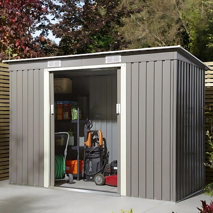 Rowlinson Trentvale 8x4ft Metal Pent Shed Light Grey
