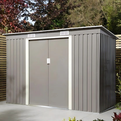 Rowlinson Trentvale 8x4ft Metal Pent Shed Light Grey