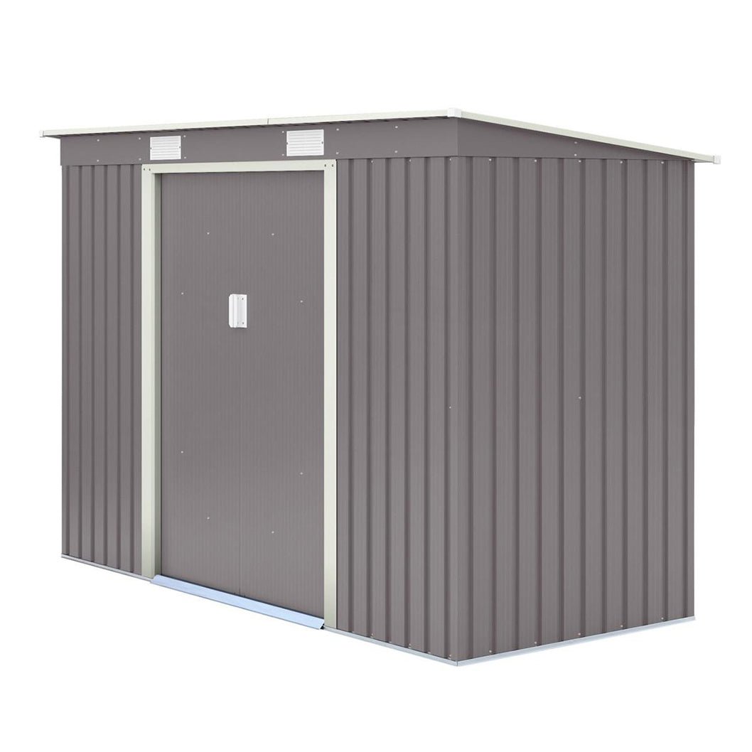 Rowlinson Trentvale 8x4ft Metal Pent Shed Light Grey - JJ Building Materials
