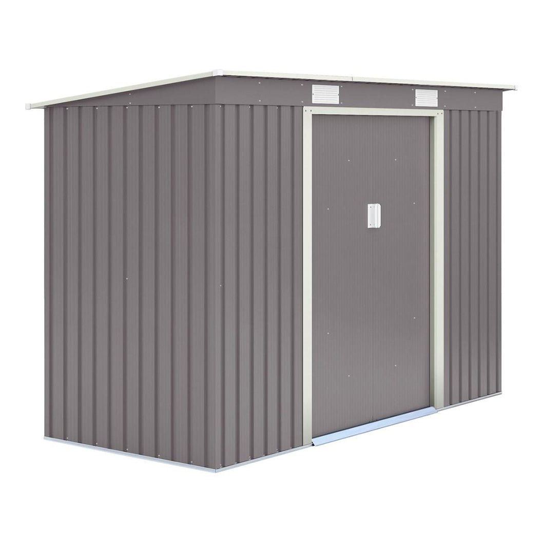 Rowlinson Trentvale 8x4ft Metal Pent Shed Light Grey - JJ Building Materials