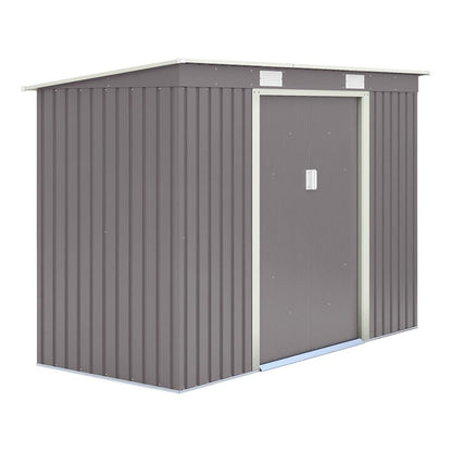 Rowlinson Trentvale 8x4ft Metal Pent Shed Light Grey - JJ Building Materials