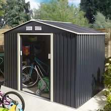 Rowlinson Trentvale 8x6ft Metal Apex Shed Dark Grey - JJ Building Materials