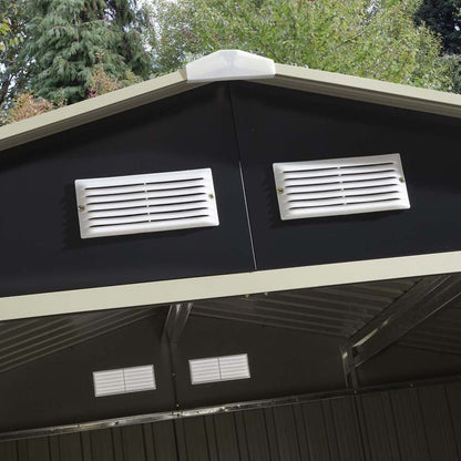 Rowlinson Trentvale 8x6ft Metal Apex Shed Dark Grey - JJ Building Materials