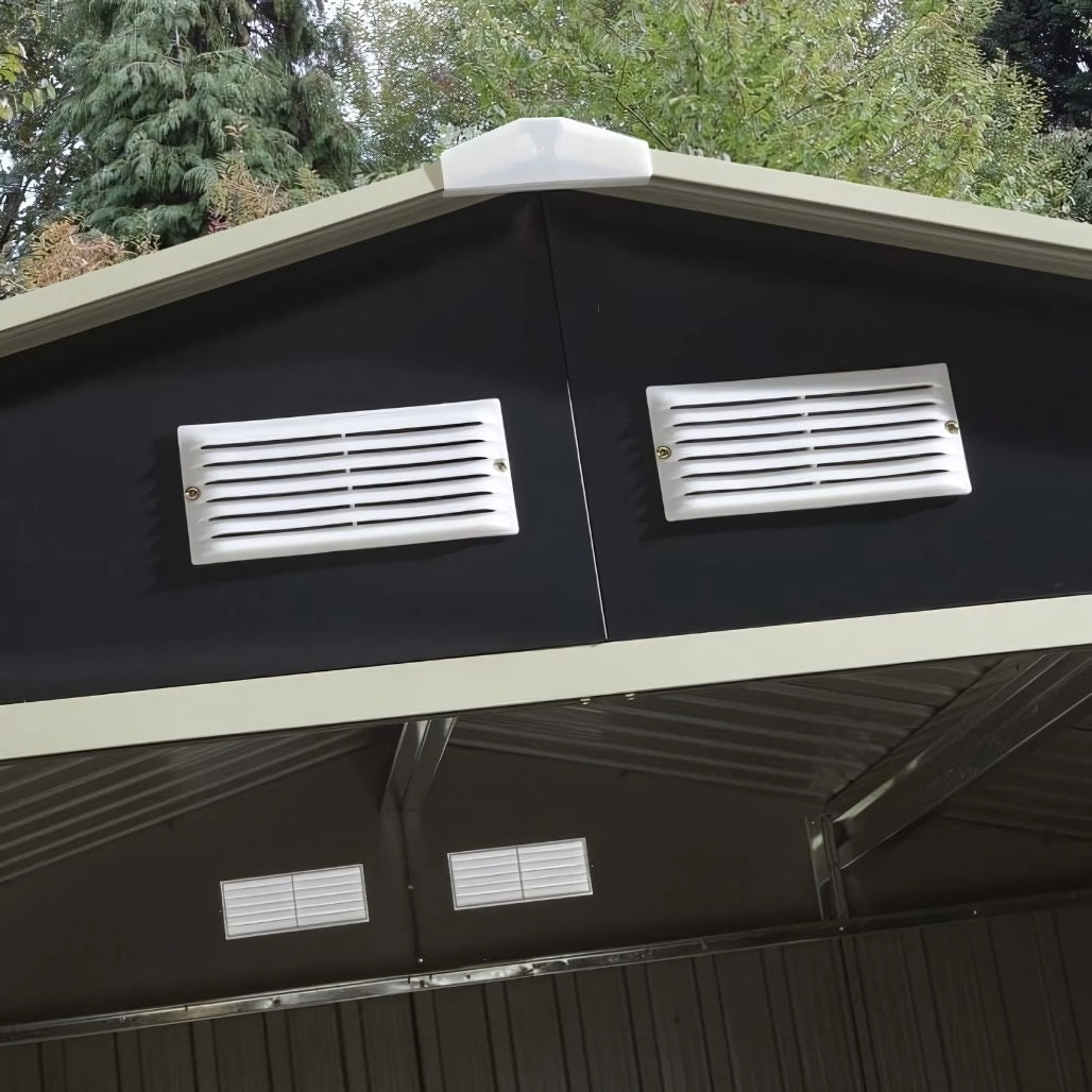 Rowlinson Trentvale 8x6ft Metal Apex Shed Dark Grey - JJ Building Materials