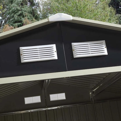 Rowlinson Trentvale 8x6ft Metal Apex Shed Dark Grey - JJ Building Materials