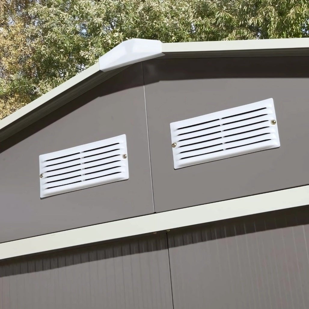 Rowlinson Trentvale 8x6ft Metal Apex Shed Light Grey - JJ Building Materials
