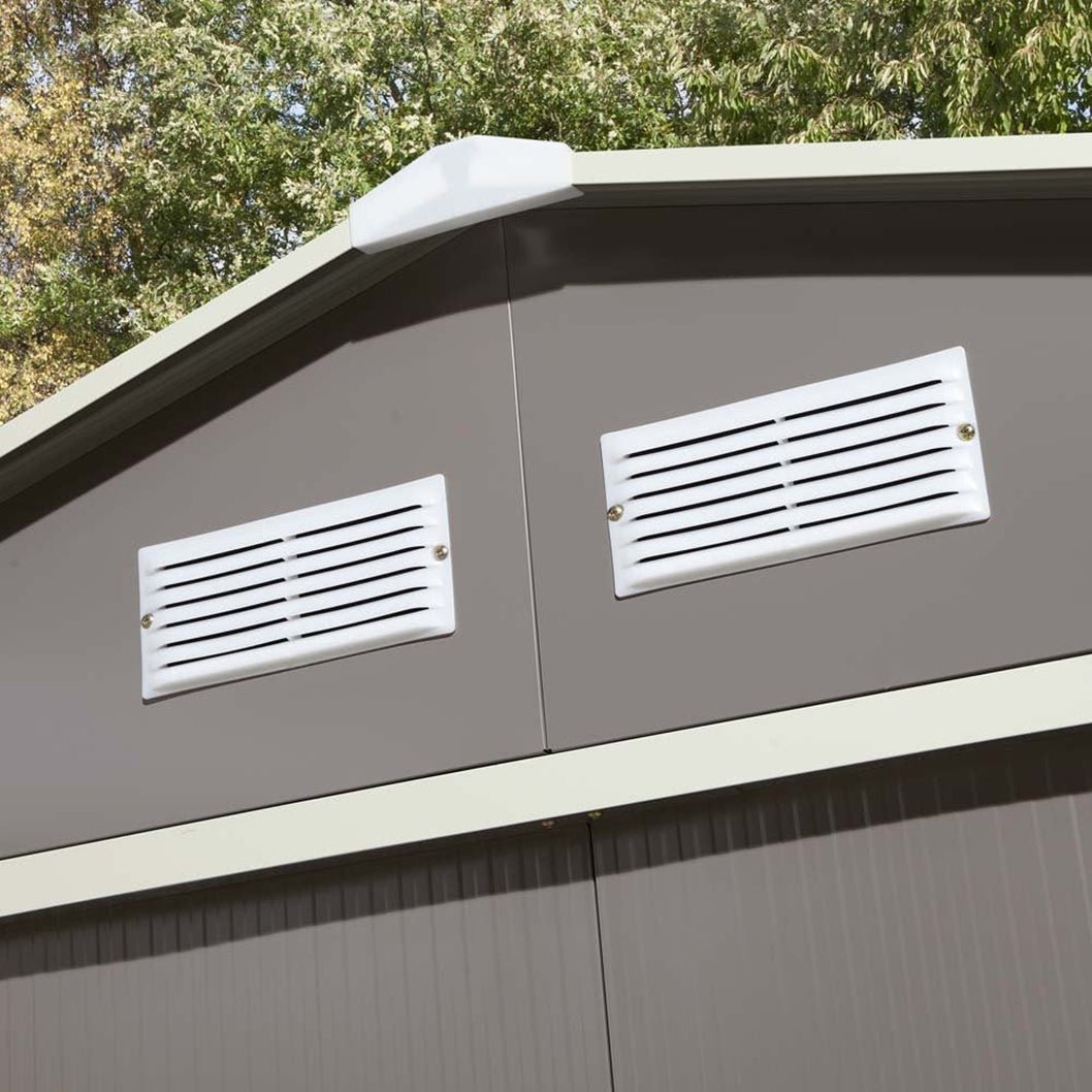 Rowlinson Trentvale 8x6ft Metal Apex Shed Light Grey - JJ Building Materials
