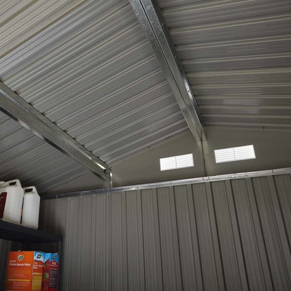Rowlinson Trentvale 8x6ft Metal Apex Shed Light Grey - JJ Building Materials