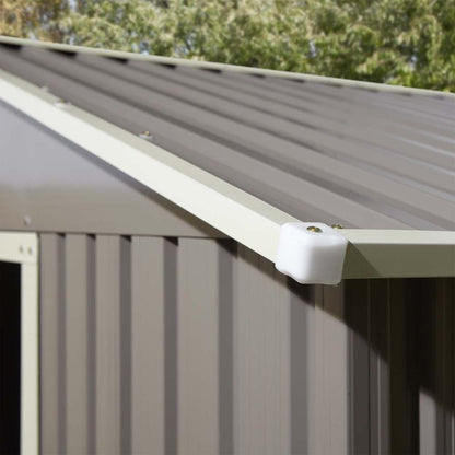 Rowlinson Trentvale 8x6ft Metal Apex Shed Light Grey - JJ Building Materials