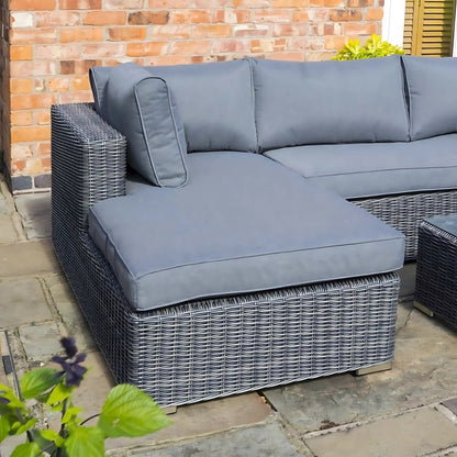 Rowlinson Vienna Lounger Rattan Garden Sofa Set Grey Weave - JJ Building Materials