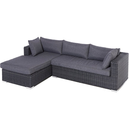 Rowlinson Vienna Lounger Rattan Garden Sofa Set Grey Weave - JJ Building Materials