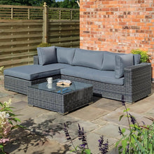 Rowlinson Vienna Lounger Rattan Garden Sofa Set Grey Weave - JJ Building Materials
