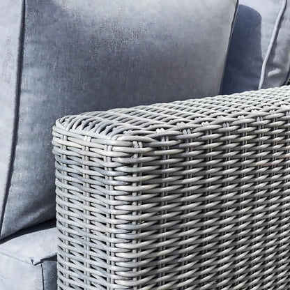 Rowlinson Vienna Lounger Rattan Garden Sofa Set Grey Weave - JJ Building Materials