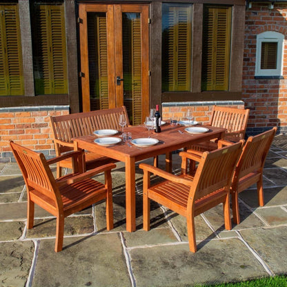 Rowlinson Willington Rectangular Wooden Seat Set - JJ Building Materials