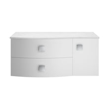Hudson Reed Sarenna 1000mm Left Hand Cabinet With Marble Top Contemp Moon White MFC Smooth Matt 446x1012x504mm - SAR103L