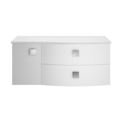 Hudson Reed Sarenna 1000mm Right Hand Cabinet With Marble Top Contemp Moon White MFC Smooth Matt 446x1012x504mm - SAR103R