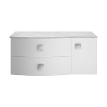 Hudson Reed Sarenna 1000mm Left Hand Cabinet With Marble Top Contemp Moon White MFC Smooth Matt 446x1012x504mm - SAR105L