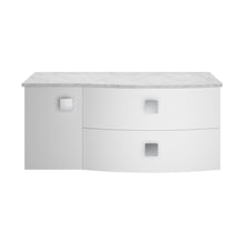 Hudson Reed Sarenna 1000mm Right Hand Cabinet With Marble Top Contemp Moon White MFC Smooth Matt 446x1012x504mm - SAR105R