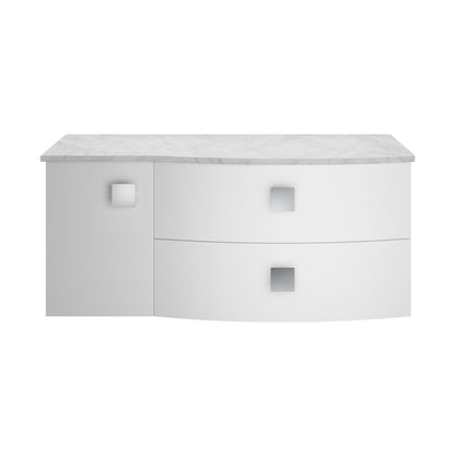 Hudson Reed Sarenna 1000mm Right Hand Cabinet With Marble Top Contemp Moon White MFC Smooth Matt 446x1012x504mm - SAR105R