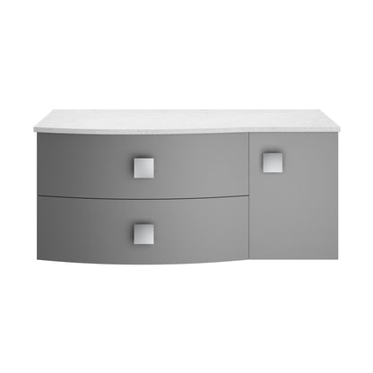 Hudson Reed Sarenna 1000mm Left Hand Cabinet With Marble Top Contemp Dove Grey MFC Smooth Matt 446x1012x504mm - SAR203L