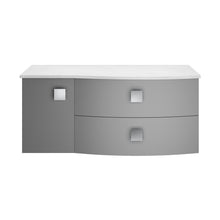 Hudson Reed Sarenna 1000mm Right Hand Cabinet With Marble Top Contemp Dove Grey MFC Smooth Matt 446x1012x504mm - SAR203R