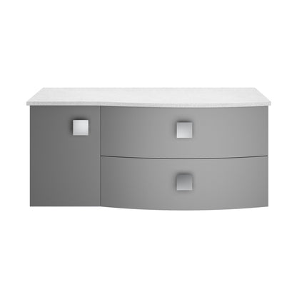 Hudson Reed Sarenna 1000mm Right Hand Cabinet With Marble Top Contemp Dove Grey MFC Smooth Matt 446x1012x504mm - SAR203R