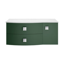 Hudson Reed Sarenna 1000mm Left Hand Cabinet With Marble Top Contemp Hunter Green MFC Smooth Matt 446x1012x504mm - SAR803L