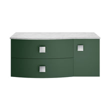 Hudson Reed Sarenna 1000mm Left Hand Cabinet With Marble Top Contemp Hunter Green MFC Smooth Matt 446x1012x504mm - SAR805L