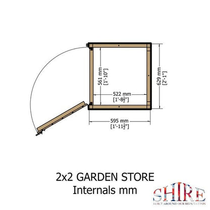 Shire 2 x 2ft Shiplap Wooden Tool Shed - JJ Building Materials