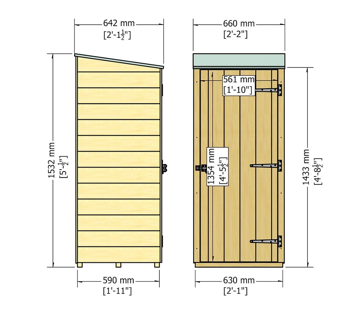 Shire 2 x 2ft Shiplap Wooden Tool Shed - JJ Building Materials