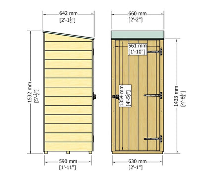 Shire 2 x 2ft Shiplap Wooden Tool Shed - JJ Building Materials