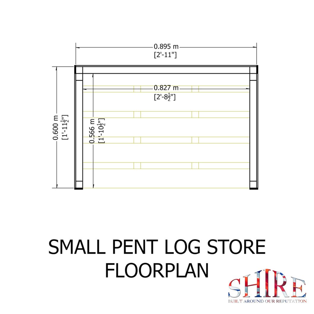 Shire 2 x 3ft Pressure Treated Log Store - JJ Building Materials