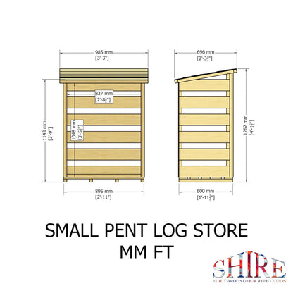 Shire 2 x 3ft Pressure Treated Log Store - JJ Building Materials