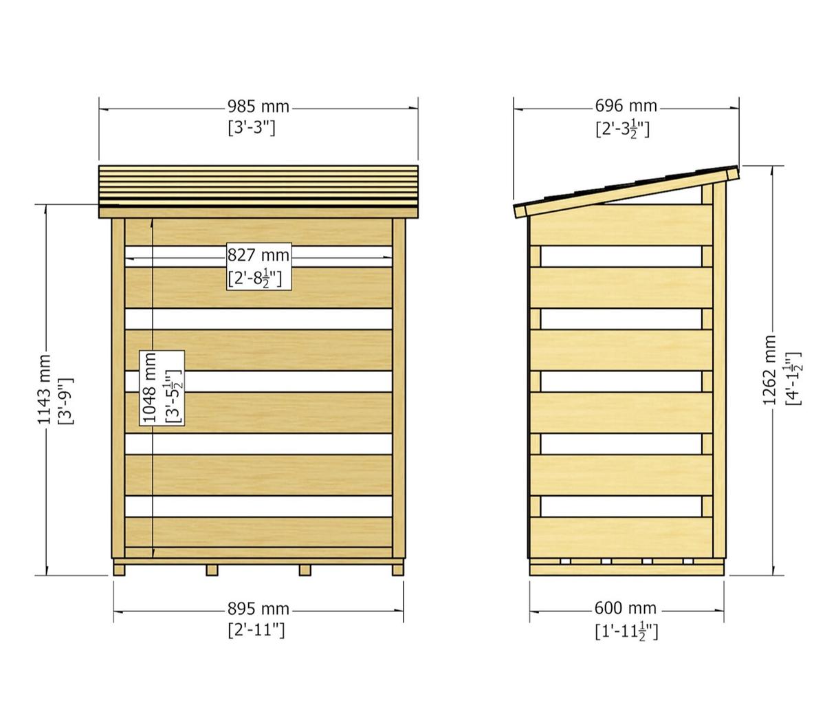 Shire 2 x 3ft Pressure Treated Log Store - JJ Building Materials