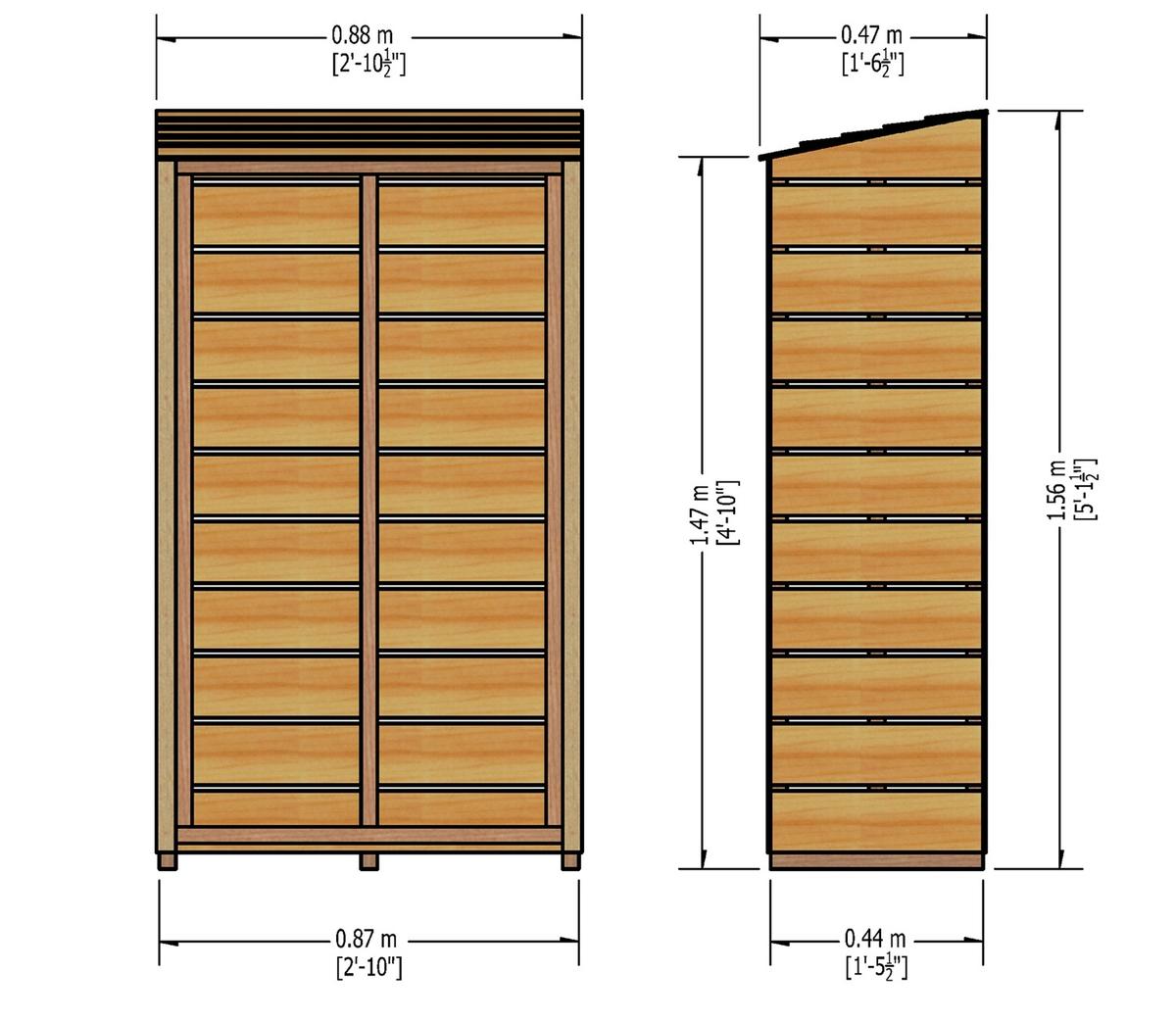 Shire 2.1 x 5.1ft Tall Sawn Wall Log Store - JJ Building Materials
