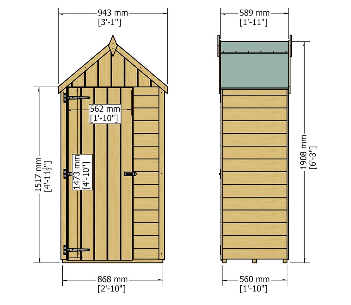 Shire 3 x 2ft Overlap Tool Shed - JJ Building Materials