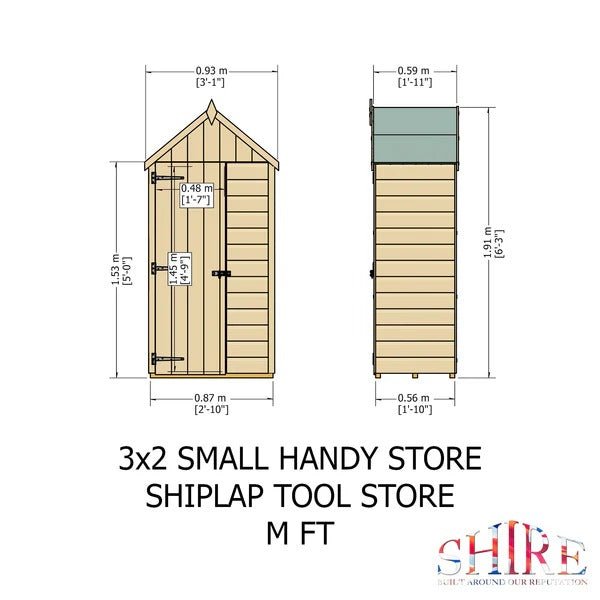 Shire 3 x 2ft Shiplap Tool Shed - JJ Building Materials