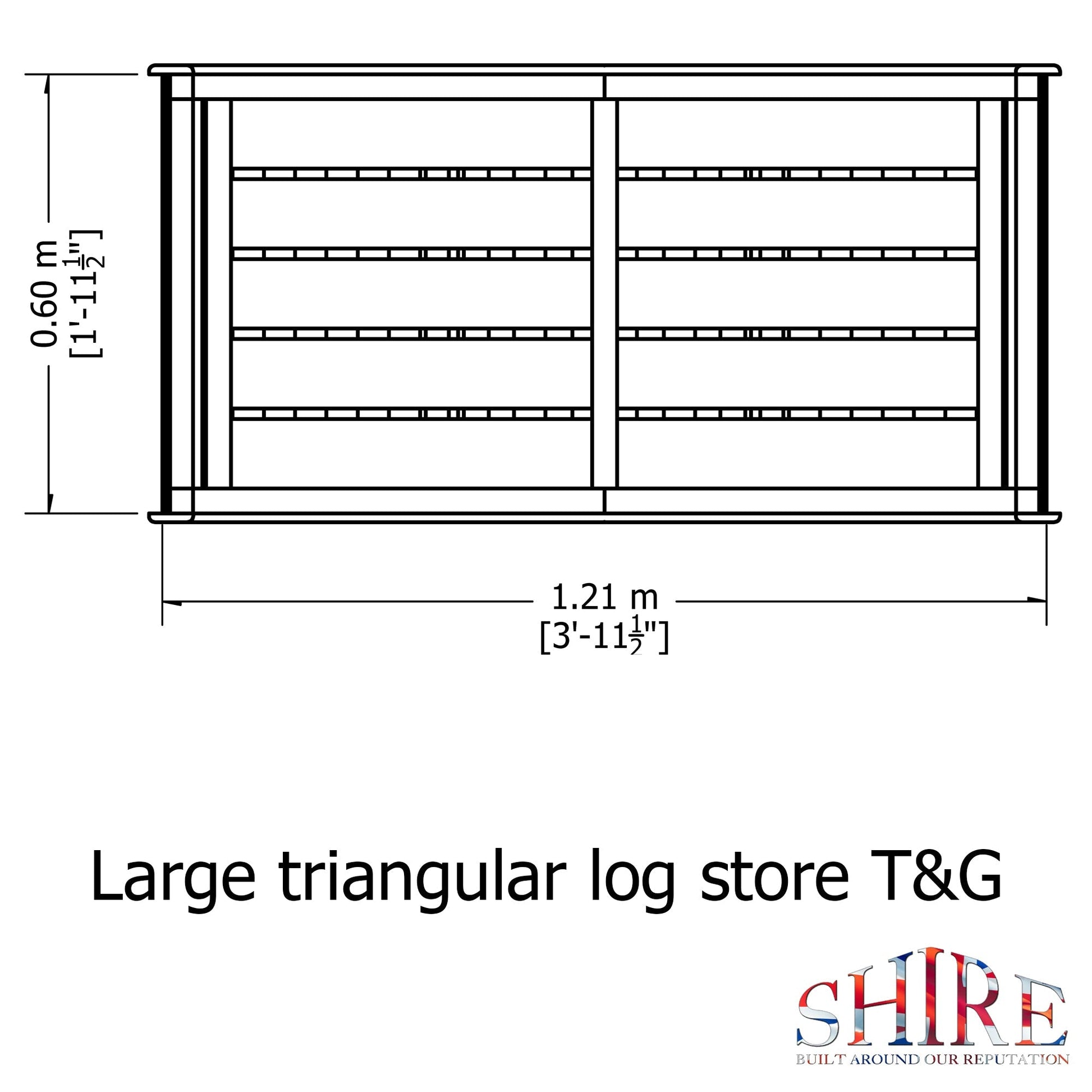 Shire 4 x 1.6ft Large Triangular Log Store - JJ Building Materials