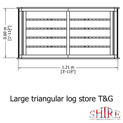 Shire 4 x 1.6ft Large Triangular Log Store - JJ Building Materials