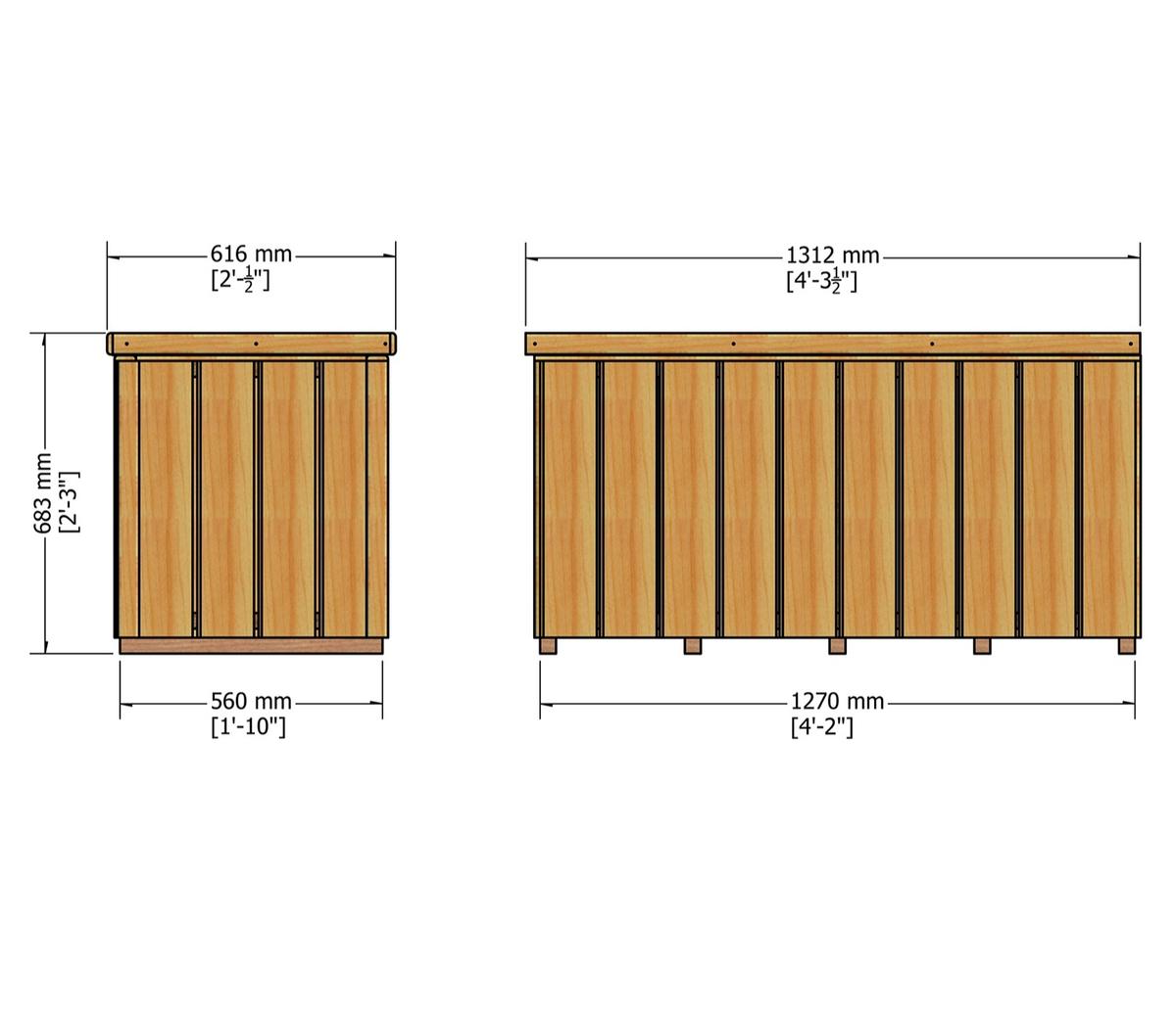 Shire 4 x 2ft Planed Timber Log Box - JJ Building Materials