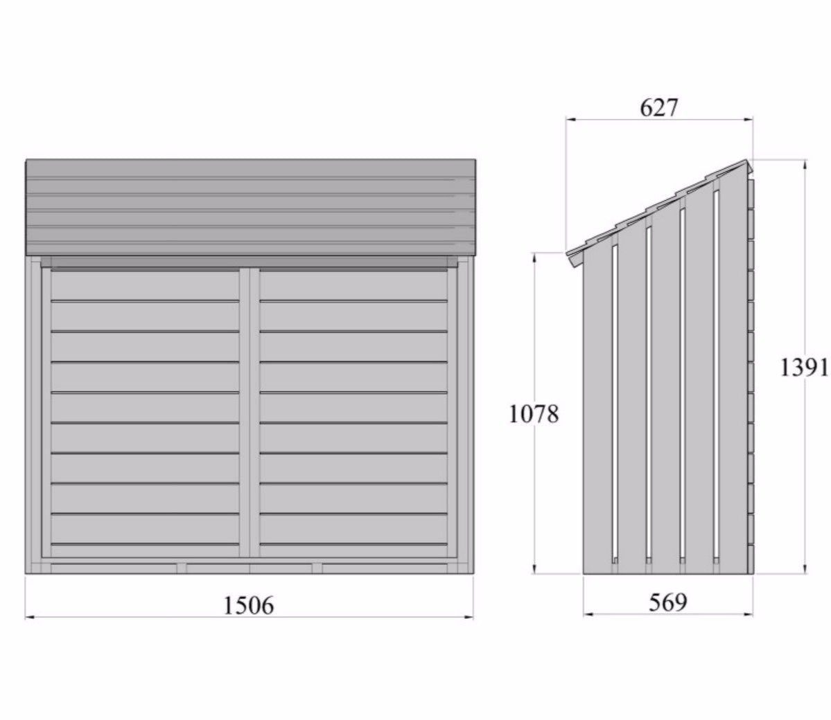Shire 4.1 x 1.1ft Small Log Store - JJ Building Materials