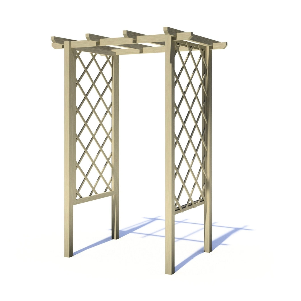 Shire 4x3ft Arch Trellis Pressure Treated Pergola - JJ Building Materials