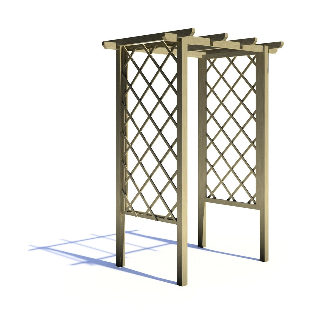 Shire 4x3ft Arch Trellis Pressure Treated Pergola - JJ Building Materials